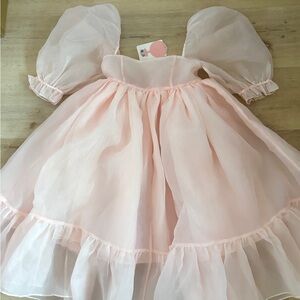 Selkie Peach Skin French Puff Dress